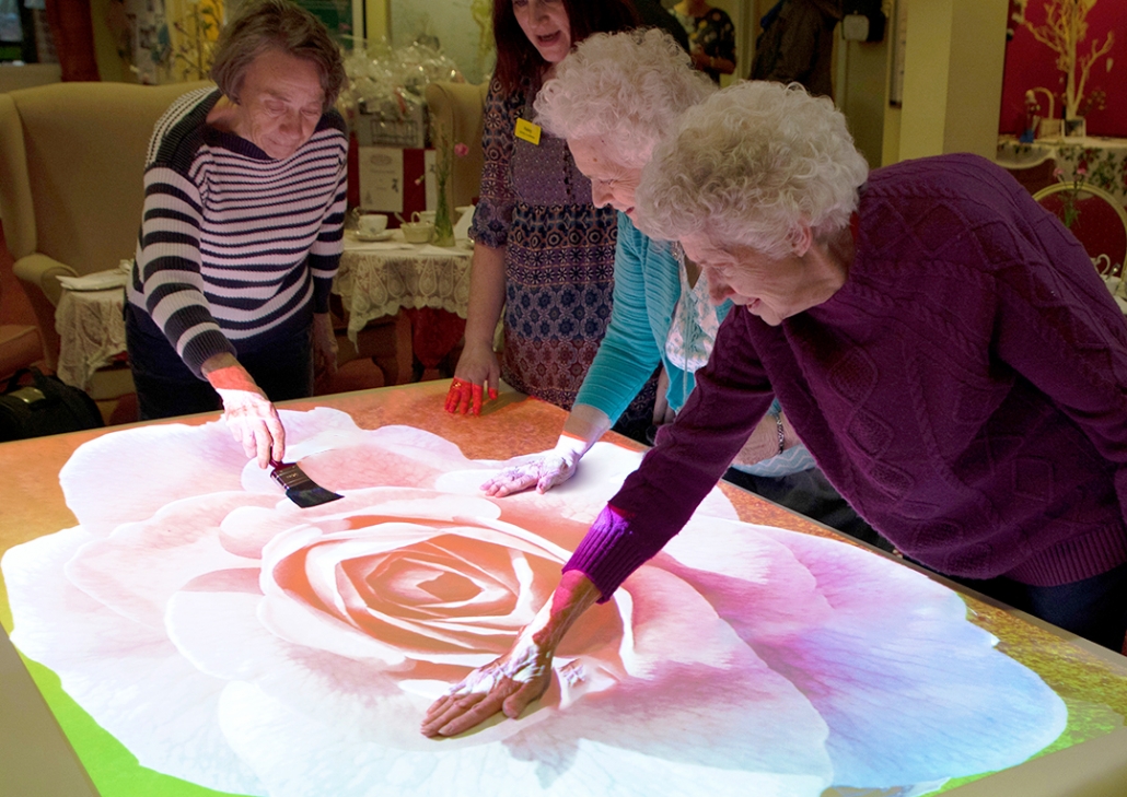 omiVista install ceiling mounted sensory light projection for elderly living with dementia