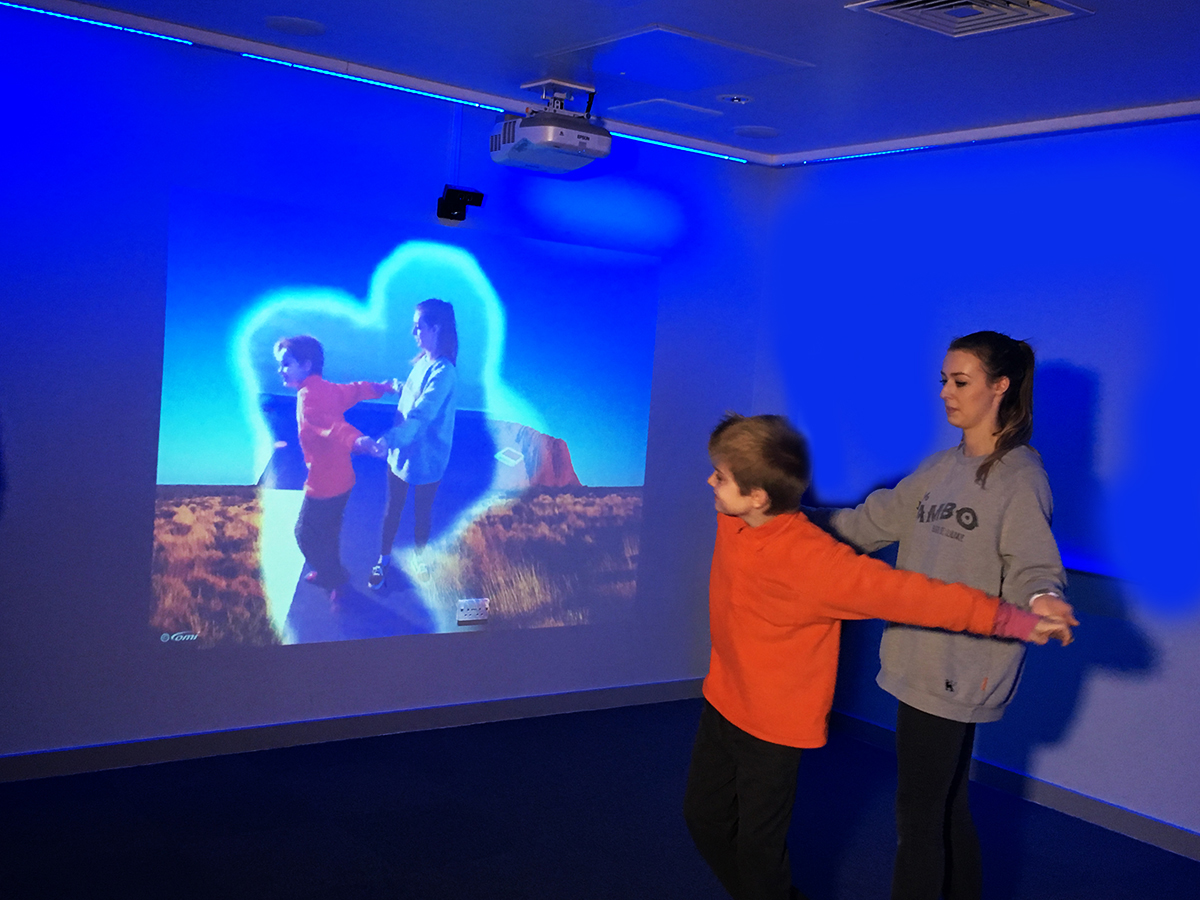 omiRelfex install ceiling mounted interactive wall projection for special education needs