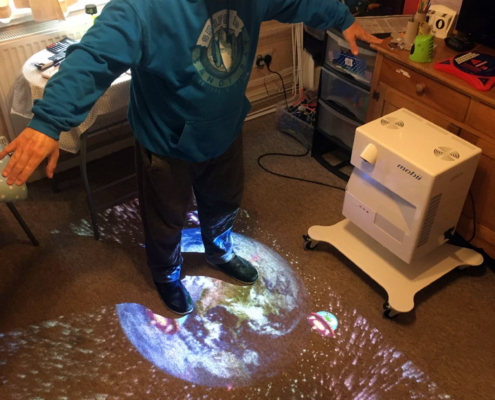 mobii sensory projector creates interactive floor activities