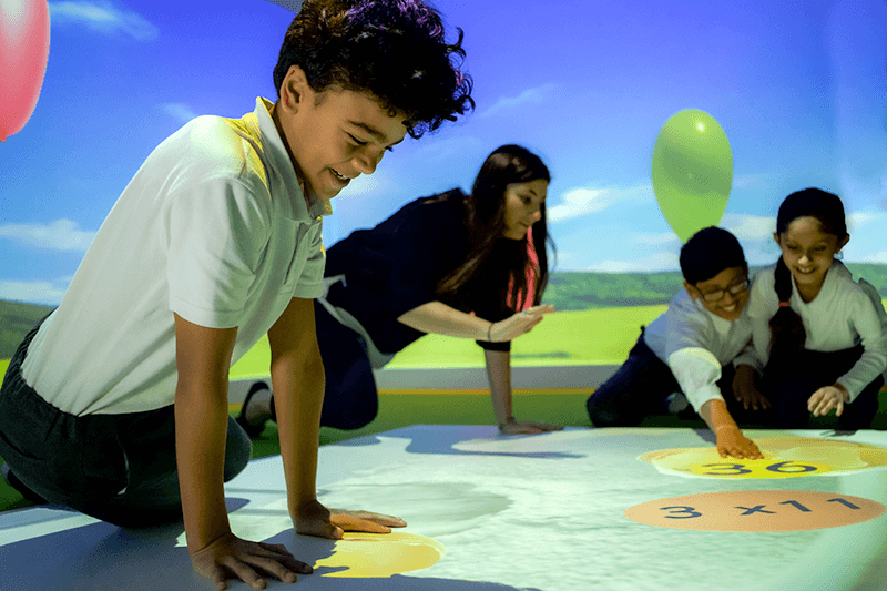 school sensory room for autism with interactive sensory floor