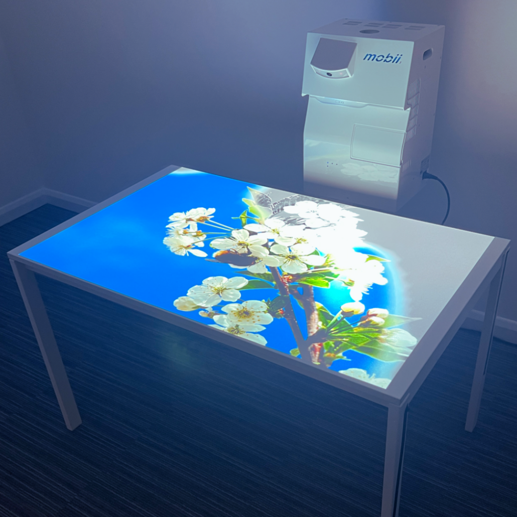 Mobii Sensory Projector ideal for autism, projecting and interactive display onto a table top