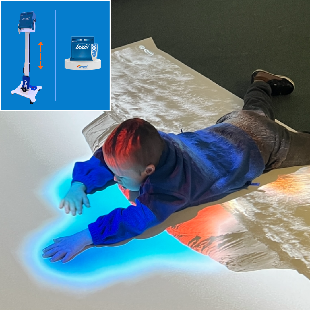 Nursery Budii School Children interacting with Sensory Room interactive floor and wall projections